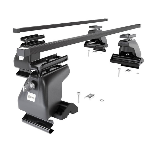 Základný nosič na strechu auta pre Daewoo Musso SUV (2000-2005) - čierny priečny nosič - bez montážnych prvkov - Oceľ