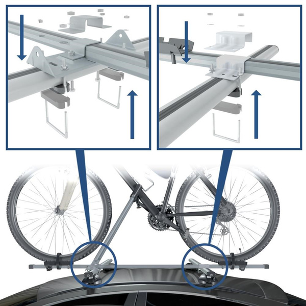 Nosič na bicykle na strechu auta, Hliníkový držiak bicyklov na strechu auta - 3xM-08