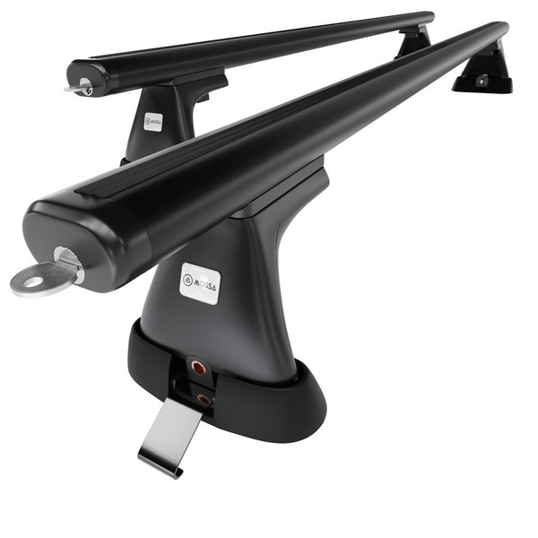 Základný nosič na strechu auta pre Citroen Berlingo mk I Van (2003-2010) - čierny priečny nosič - montážne body - Hliník