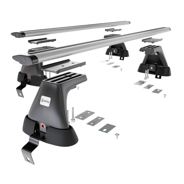 Základný nosič na strechu auta pre Skoda Rapid Spaceback Hatchback (2014-2019) - strieborný priečny nosič - bez montážnych prvkov - Hliník