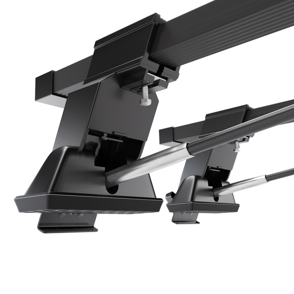 Základný nosič na strechu auta pre Daewoo Nexia Hatchback (1995-2006) - čierny priečny nosič - montážne body - Oceľ