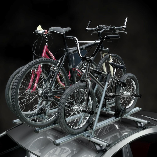 Nosič na bicykle na strechu auta, Hliníkový držiak bicyklov na strechu auta - 3xM-17