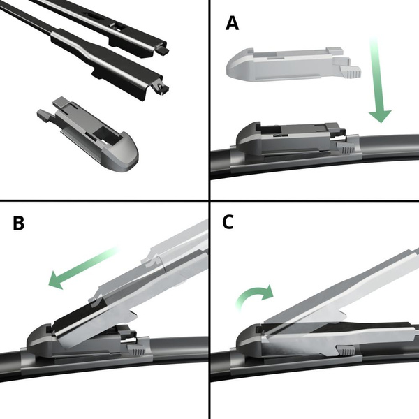 Automobilové stierače na predné sklo pre Mercedes-Benz SLC R172 Roadster (12.2015-2020) - hybridné lišty