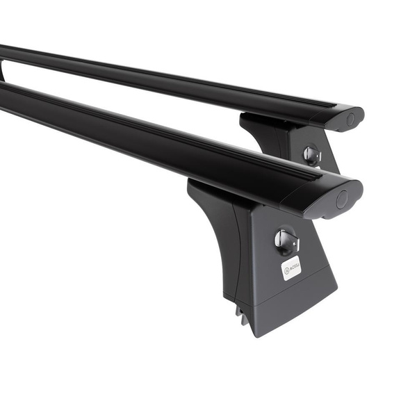 Základný nosič na strechu auta pre Opel Corsa E Hatchback (2015-2019) - čierny priečny nosič - montážne body - Hliník