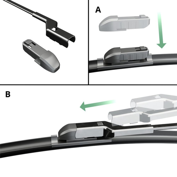 Automobilové stierače na predné sklo pre Volkswagen up! Hatchback (11.2011-2022) - hybridné lišty