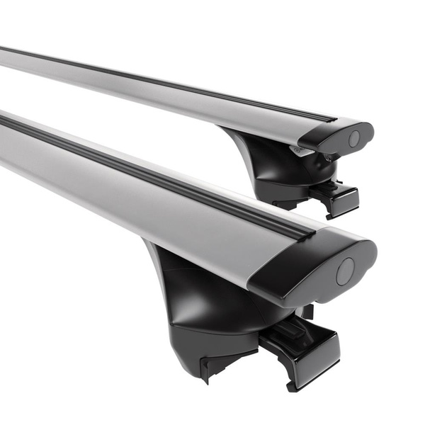 Základný nosič na strechu auta pre BMW X2 F39 SAC (2018-2023) - strieborný priečny nosič - integrované zábradlia - Hliník