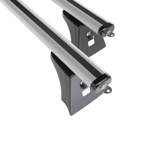 Základný nosič na strechu auta pre Suzuki Across SUV (2021-....) - strieborný priečny nosič - integrované zábradlia - Hliník