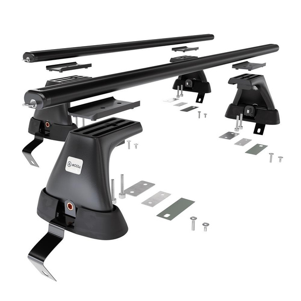 Základný nosič na strechu auta pre Fiat Bravo Hatchback (2007-2014) - čierny priečny nosič - bez montážnych prvkov - Hliník