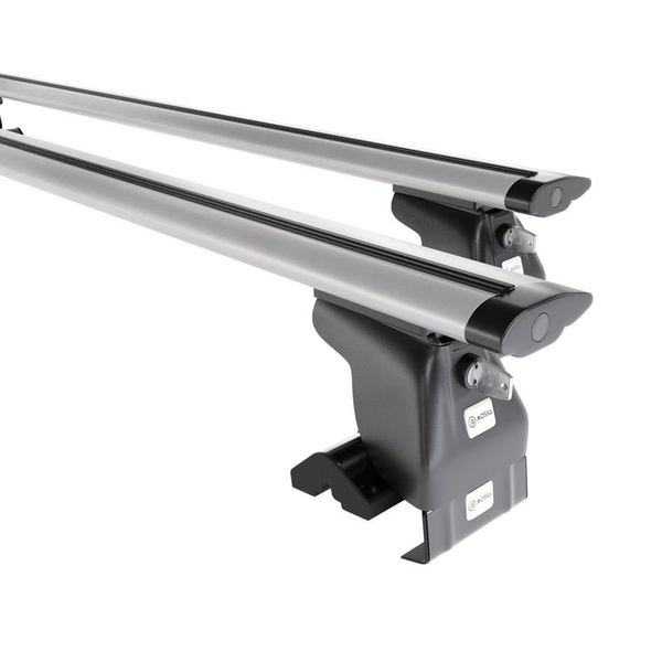 Základný nosič na strechu auta pre Volkswagen Up Hatchback (2012-2022) - strieborný priečny nosič - bez montážnych prvkov - Hliník