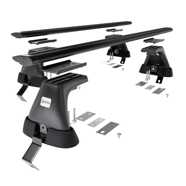 Základný nosič na strechu auta pre Skoda Fabia mk II Hatchback (2007-2014) - čierny priečny nosič - bez montážnych prvkov - Hliník