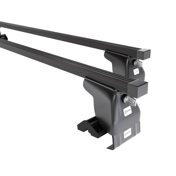 Základný nosič na strechu auta pre Seat Toledo 5P mk III Hatchback (2005-2012) - čierny priečny nosič - bez montážnych prvkov - Oceľ