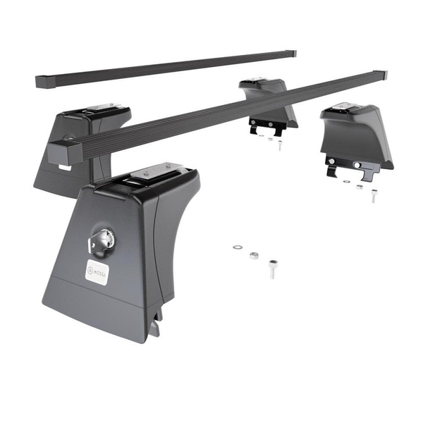 Základný nosič na strechu auta pre Opel Combo Tour Van (2002-2011) - čierny priečny nosič - montážne body - Oceľ