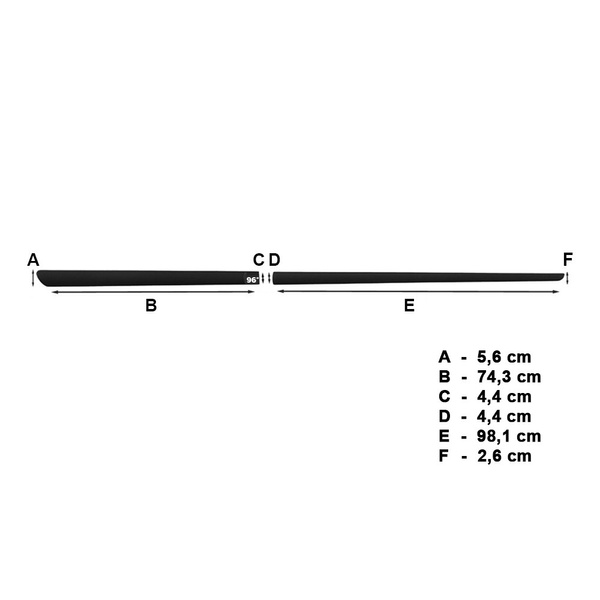 Čierne bočné lišty pre Volkswagen Golf VI Hatchback (2008-2012) - (dĺžka líšt: 981mm; 743mm)