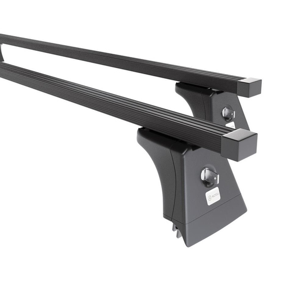 Základný nosič na strechu auta pre Opel Corsa E Hatchback (2015-2019) - čierny priečny nosič - montážne body - Oceľ