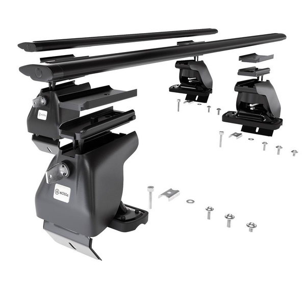 Základný nosič na strechu auta pre Renault Captur I SUV (2013-2019) - čierny priečny nosič - bez montážnych prvkov - Hliník