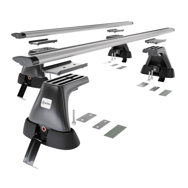 Základný nosič na strechu auta pre Alfa Romeo 166 Sedan (2004-2007) - strieborný priečny nosič - bez montážnych prvkov - Hliník