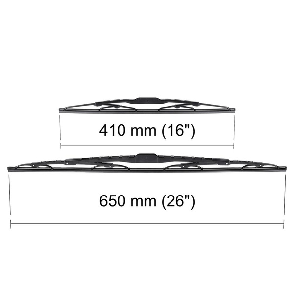 Automobilové stierače na predné sklo pre Peugeot 206 0 Hatchback, Kabriolet, Sedan, SW, Van (06.1998-05.2013) - štandard lišty