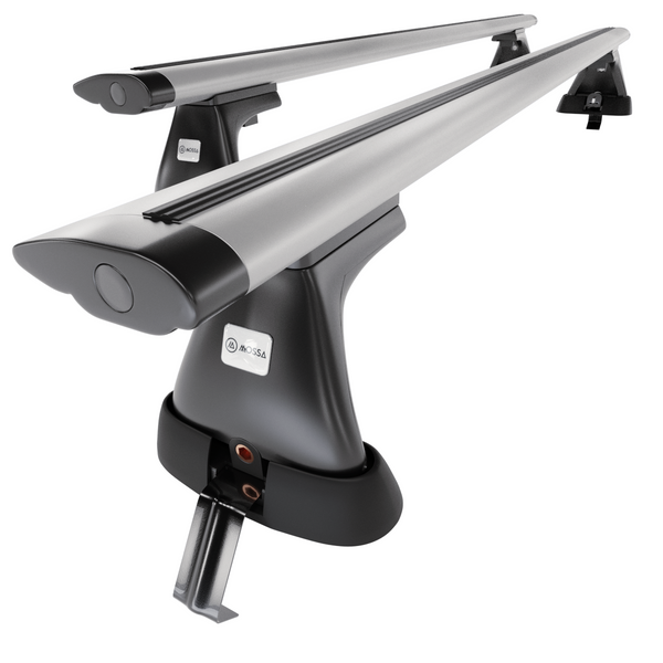 Základný nosič na strechu auta pre Alfa Romeo 166 Sedan (2004-2007) - strieborný priečny nosič - bez montážnych prvkov - Hliník