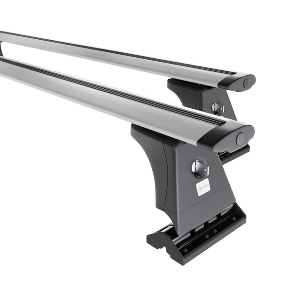 Základný nosič na strechu auta pre Volkswagen Multivan T7 Van (2022-....) - strieborný priečny nosič - montážne body - Hliník