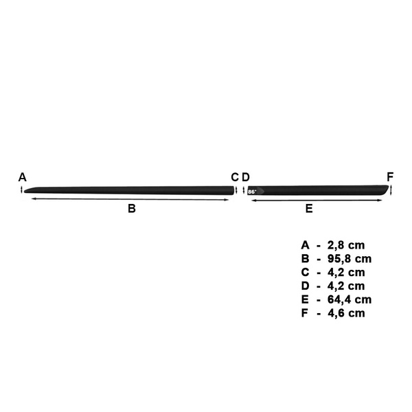 Čierne bočné lišty pre Honda HR-V SUV (2015-2021) - (dĺžka líšt: 958mm; 644mm)