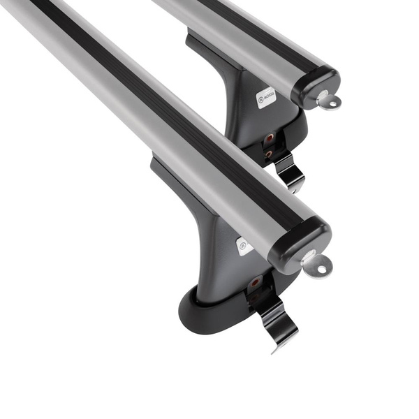 Základný nosič na strechu auta pre Alfa Romeo Giulietta Hatchback (2010-2020) - strieborný priečny nosič - bez montážnych prvkov - Hliník