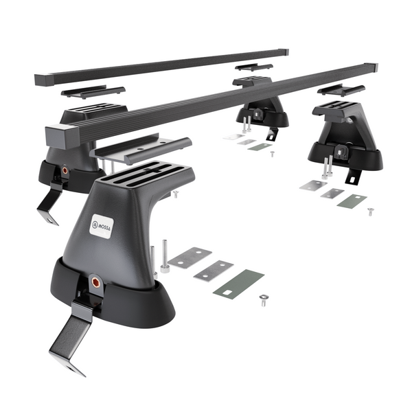 Základný nosič na strechu auta pre Ford Focus C-Max Hatchback (2011-2019) - čierny priečny nosič - bez montážnych prvkov - Oceľ