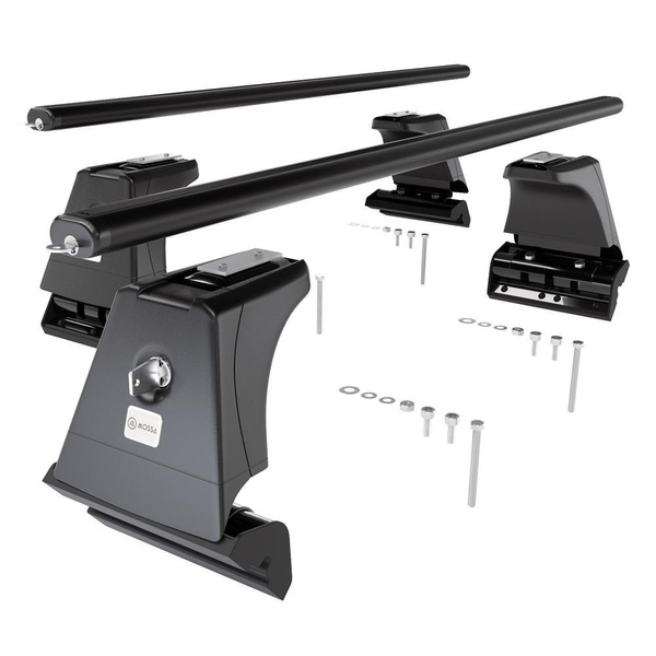 Základný nosič na strechu auta pre BMW Seria 5 G30 Sedan (2017-2023) - čierny priečny nosič - montážne body - Hliník