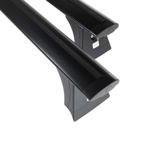 Základný nosič na strechu auta pre Opel Corsa E Hatchback (2015-2019) - čierny priečny nosič - montážne body - Hliník