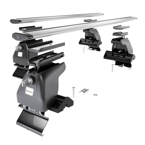 Základný nosič na strechu auta pre Nissan Almera mk II Sedan (2000-2006) - strieborný priečny nosič - bez montážnych prvkov - Hliník