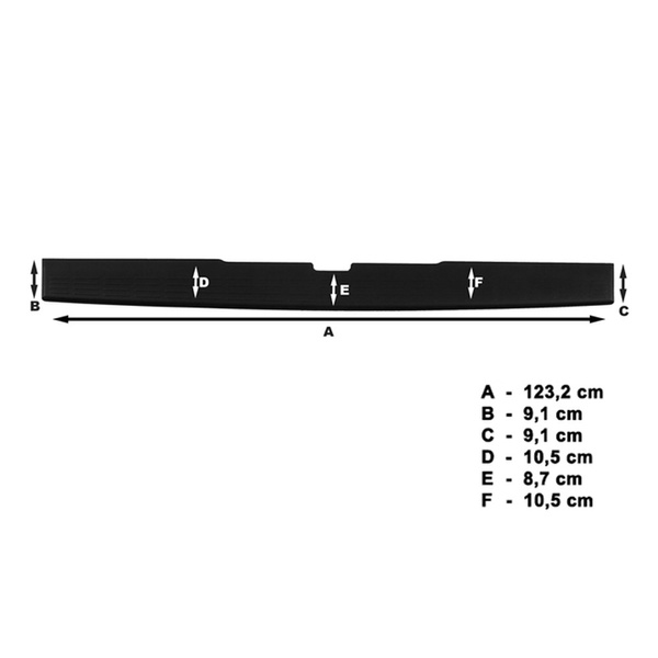 Čierny kryt zadného nárazníka pre Mercedes-Benz Vito Van (2003-2013)