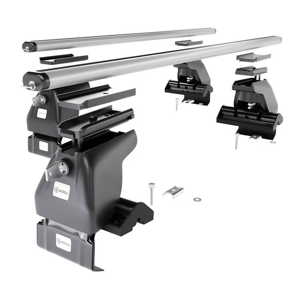 Základný nosič na strechu auta pre Dodge RAM 1500 Pick-Up (2009-2018) - strieborný priečny nosič - bez montážnych prvkov - Hliník