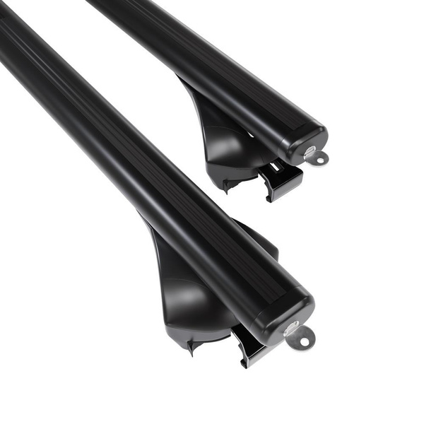 Základný nosič na strechu auta pre Audi A6 C8 Allroad (2019-....) - čierny priečny nosič - integrované zábradlia - Hliník