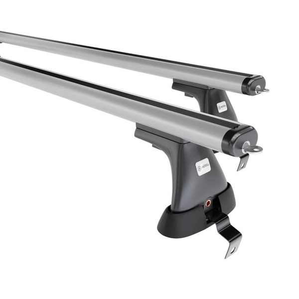 Základný nosič na strechu auta pre Alfa Romeo Giulietta Hatchback (2010-2020) - strieborný priečny nosič - bez montážnych prvkov - Hliník