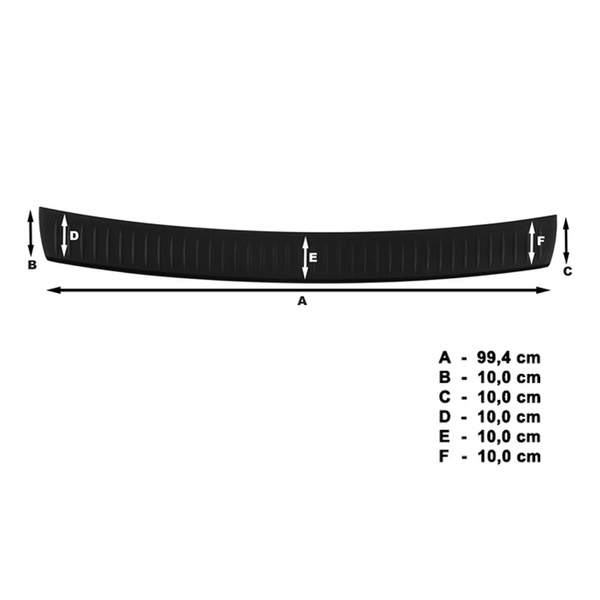 Čierny kryt zadného nárazníka pre Volkswagen Passat B6 Variant (2006-2010)