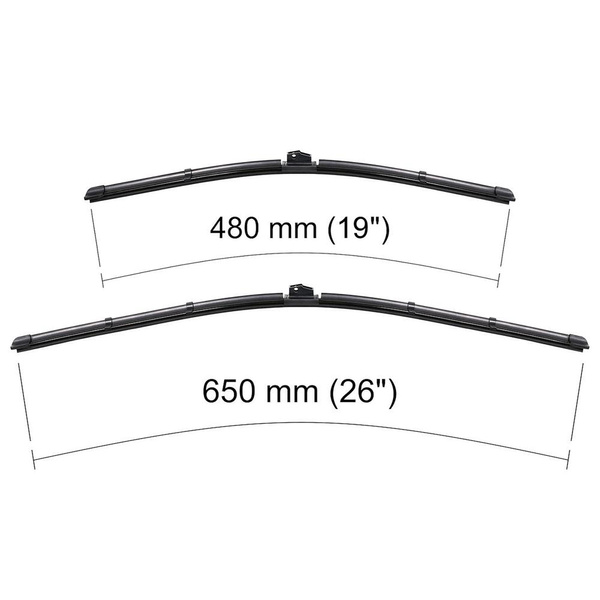 Automobilové stierače na predné sklo pre Volvo V40 II Hatchback (09.2012-2019) - ploché lišty