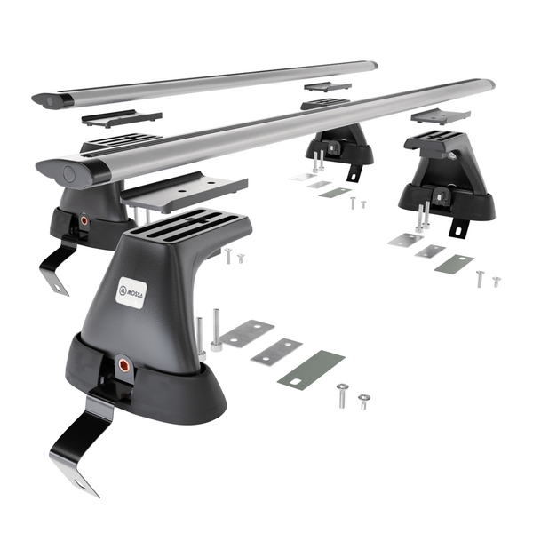 Základný nosič na strechu auta pre Fiat Bravo Hatchback (2007-2014) - strieborný priečny nosič - bez montážnych prvkov - Hliník