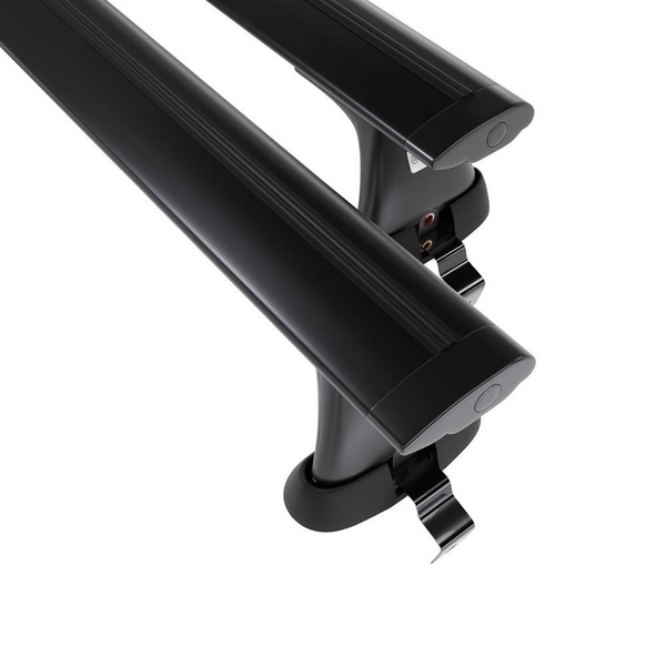 Základný nosič na strechu auta pre Alfa Romeo Giulietta Hatchback (2010-2020) - čierny priečny nosič - bez montážnych prvkov - Hliník