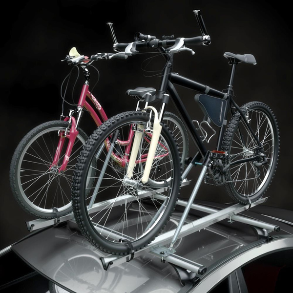 Nosič na bicykle na strechu auta, Hliníkový držiak bicyklov na strechu auta - 2xM-42