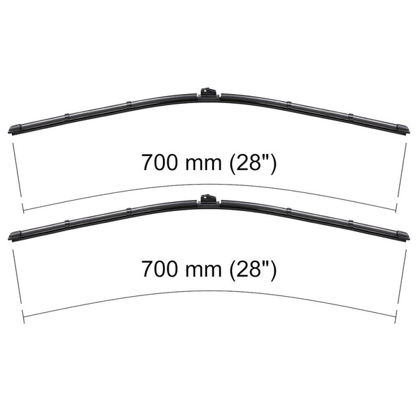 Automobilové stierače na predné sklo pre Ford Mondeo V Hatchback, Kombi, Sedan (09.2014-2022) opačná montáž adaptéra (na strane spolujazdca) - ploché lišty