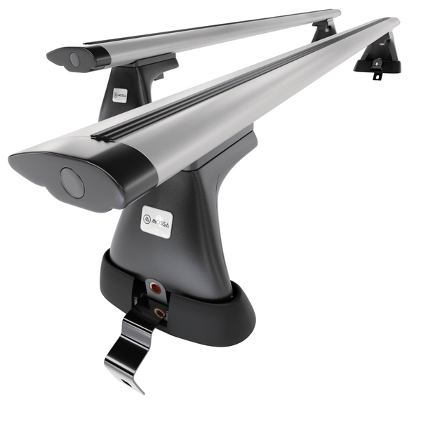 Základný nosič na strechu auta pre Skoda Octavia mk III Liftback (2013-2019) - strieborný priečny nosič - bez montážnych prvkov - Hliník