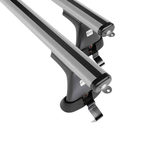 Základný nosič na strechu auta pre Fiat Bravo Hatchback (2007-2014) - strieborný priečny nosič - bez montážnych prvkov - Hliník