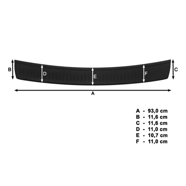 Čierny kryt zadného nárazníka pre Toyota Auris Touring Sports (5 dvere) - (2013-2015)