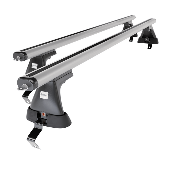 Základný nosič na strechu auta pre Fiat Bravo Hatchback (2007-2014) - strieborný priečny nosič - bez montážnych prvkov - Hliník