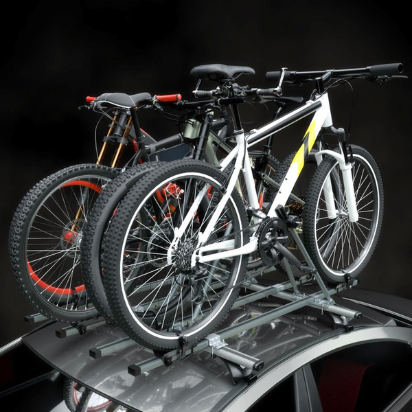 Nosič na bicykle na strechu auta, Hliníkový držiak bicyklov na strechu auta - 4xM-08