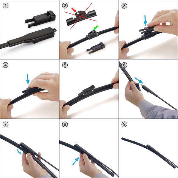 Automobilové stierače na predné sklo pre Citroen C5 III Sedan, Tourer (04.2008-12.2018) opačná montáž adaptéra (na strane spolujazdca) - ploché lišty