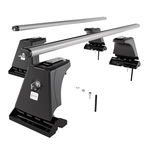 Základný nosič na strechu auta pre Citroen C6 Sedan (2005-2012) - strieborný priečny nosič - montážne body - Hliník