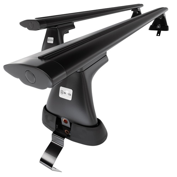 Základný nosič na strechu auta pre Fiat Bravo Hatchback (2007-2014) - čierny priečny nosič - bez montážnych prvkov - Hliník