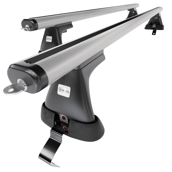 Základný nosič na strechu auta pre Fiat Bravo Hatchback (2007-2014) - strieborný priečny nosič - bez montážnych prvkov - Hliník