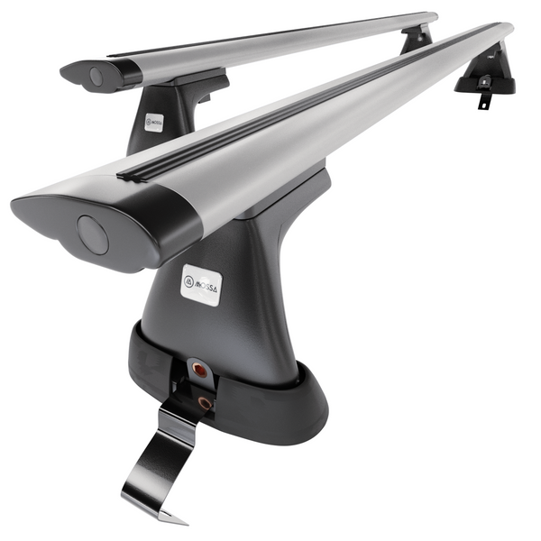 Základný nosič na strechu auta pre Fiat Bravo Hatchback (2007-2014) - strieborný priečny nosič - bez montážnych prvkov - Hliník