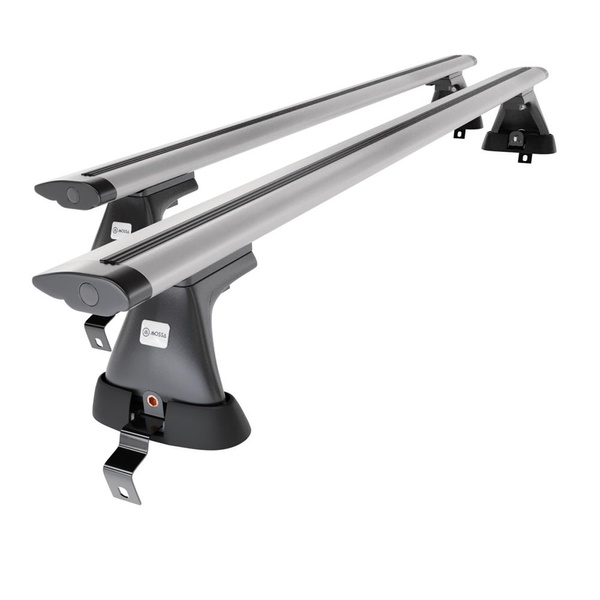 Základný nosič na strechu auta pre Alfa Romeo Giulietta Hatchback (2010-2020) - strieborný priečny nosič - bez montážnych prvkov - Hliník